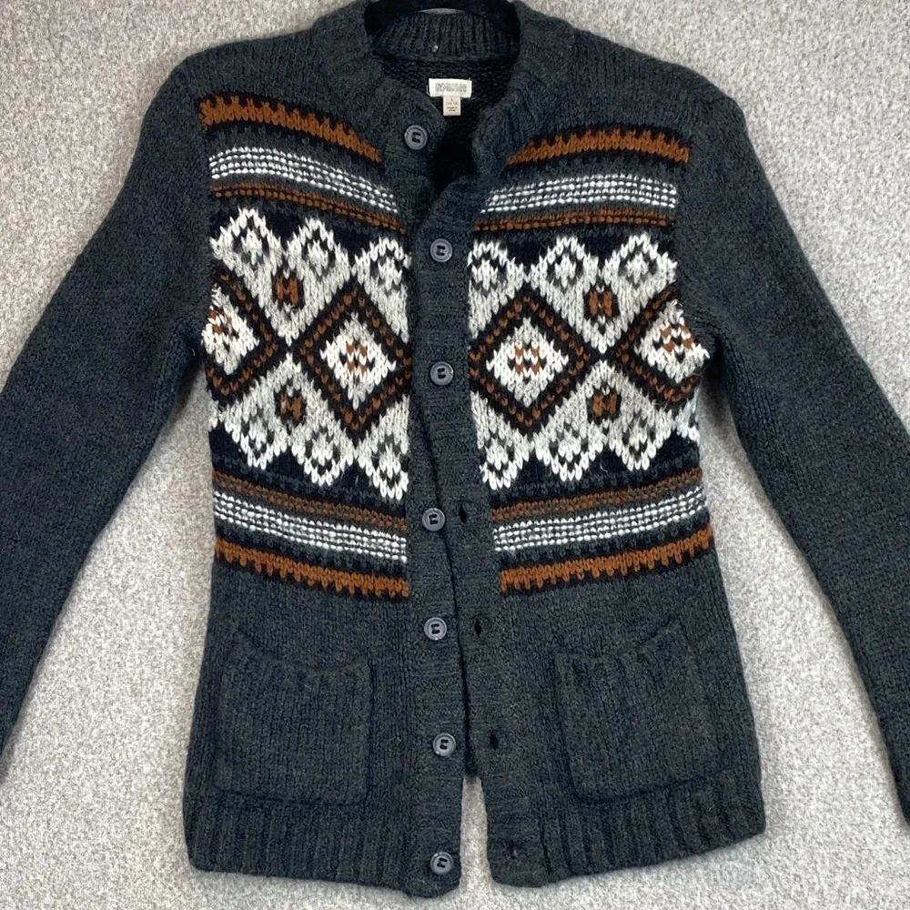 Gymboree fair isle cardigan kids L Apres ski family photos grandpa wool unisex